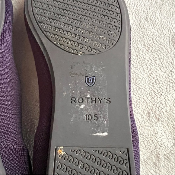 Rothy's The Square Knit Ballet Flat Heel Stripe Navy Blue Sz 10.5 - Picture 9 of 13